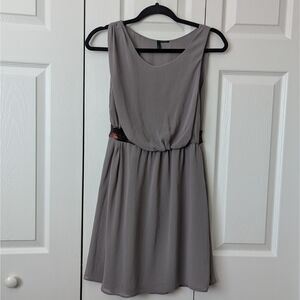 Stile Benetton Grey Grecian Feminine Elegant Cocktail Dress Size S Date Night